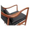 Fauteuil en bois avec accoudoirs - Revêtu de cuir - Annua image 7
