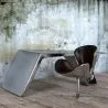 Fauteuil avec accoudoirs - Style aviateur - Revêtu de cuir - Via image 7