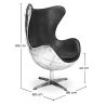 Fauteuil Design avec Accoudoirs - Design Oeuf - Cuir et Métal - Cocoon image 7