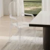 Lot de 4 chaises de salle à manger - Transparentes - Design avec accoudoirs - Louis XIV image 7
