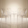 Lot de 4 chaises de salle à manger - Transparentes - Design avec accoudoirs - Louis XIV image 7