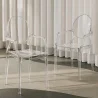 Lot de 4 chaises de salle à manger - Transparentes - Design avec accoudoirs - Louis XIV image 7