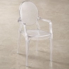 Lot de 4 chaises de salle à manger - Transparentes - Design avec accoudoirs - Louis XIV image 7