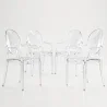 Lot de 4 chaises de salle à manger - Transparentes - Design avec accoudoirs - Louis XIV image 7
