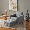 Fauteuil Design avec Repose-Pieds - Revêtement en Cachemire - Konel image 7