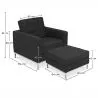 Fauteuil Design avec Repose-Pieds - Revêtement en Cachemire - Konel image 7