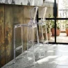 Tabouret de bar avec dossier - Design transparent - 65cm - Victoria Queen image 7