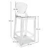 Tabouret de bar avec dossier - Design transparent - 65cm - Victoria Queen image 7