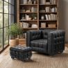 Fauteuil avec Repose-Pieds - Revêtement en Cuir Rembourré - Nubus image 7