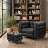 Fauteuil avec Repose-Pieds - Revêtement en Cuir Rembourré - Nubus image 7