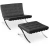 Fauteuil design avec repose-pieds - Revêtement en cuir - Town image 7