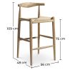 Tabouret de bar design Boho Bali - Bois - 75cm - Elb image 7
