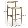Tabouret de bar design Boho Bali - Bois - 75cm - Elb image 7