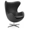 Fauteuil avec accoudoirs - Revêtement en cuir - Design en forme d'œuf - Brave image 7