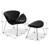 Fauteuil Design avec Repose-Pieds - Revêtement en Cuir - Chunk image 7