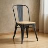 Chaise de salle à manger - Design industriel - Bois et acier - Stylix image 7