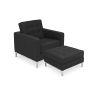 Fauteuil Design avec Repose-Pieds - Revêtement en Cachemire - Konel image 7