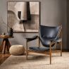 Fauteuil Design avec Accoudoirs - Bois et Cuir - Captain image 7