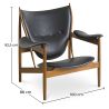 Fauteuil Design avec Accoudoirs - Bois et Cuir - Captain image 7