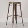 Tabouret de bar Design Industriel - Bois & Acier - 76cm - Stylix image 7