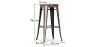 Tabouret de bar Design Industriel - Bois & Acier - 76cm - Stylix image 7