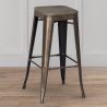 Tabouret de bar design industriel - Bois et acier - 76cm - Stylix image 7