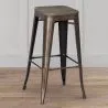 Tabouret de bar Design Industriel - Bois & Acier - 76cm - Stylix image 7