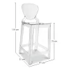 Tabouret de bar avec dossier - Design transparent - 75cm - Victoria Queen image 7