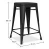 Tabouret de bar design industriel - acier mat - 60cm - Stylix image 7