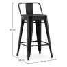 Tabouret de bar avec dossier design industriel - 60cm - Stylix image 7