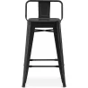 Tabouret de bar avec dossier design industriel - 60cm - Stylix image 7