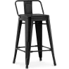 Tabouret de bar avec dossier design industriel - 60cm - Stylix image 7