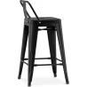 Tabouret de bar avec dossier design industriel - 60cm - Stylix image 7