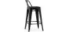 Tabouret de bar avec dossier design industriel - 60cm - Stylix image 7