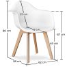 Chaise de salle à manger avec accoudoirs - Style scandinave - Dominic image 7