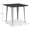 Table à manger carrée - Design industriel - Bois et métal - Stylix image 7
