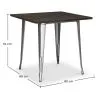 Table à manger carrée - Design industriel - Bois et métal - Stylix image 7
