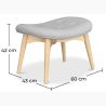  Repose-pieds tapissé en lin - Design scandinave - Bois - Kontor image 7