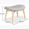  Repose-pieds tapissé en lin - Design scandinave - Bois - Kontor image 7