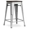 Tabouret de Bar - Design Industriel - Bois et Acier - 60cm -Stylix image 7