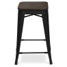 Tabouret de Bar - Design Industriel - Bois et Acier - 60cm -Stylix image 7