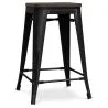 Tabouret de Bar - Design Industriel - Bois et Acier - 60cm -Stylix image 7