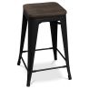 Tabouret de Bar - Design Industriel - Bois et Acier - 60cm -Stylix image 7