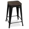 Tabouret de Bar - Design Industriel - Bois et Acier - 60cm -Stylix image 7