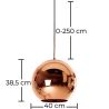 Lampe de plafond - Suspension au design de boule - 40 cm - Range image 7