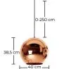 Lampe de plafond - Suspension au design de boule - 40 cm - Range image 7