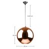Lampe de Plafond - Suspension Globe en Métal - 25 cm - Range image 7