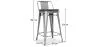Tabouret de bar design industriel avec dossier - Bois et acier - 60 cm - Stylix image 7