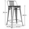 Tabouret de bar design industriel avec dossier - Bois et acier - 60 cm - Stylix image 7