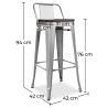 Tabouret de bar design industriel avec dossier - Bois et acier - 76cm - Stylix image 7